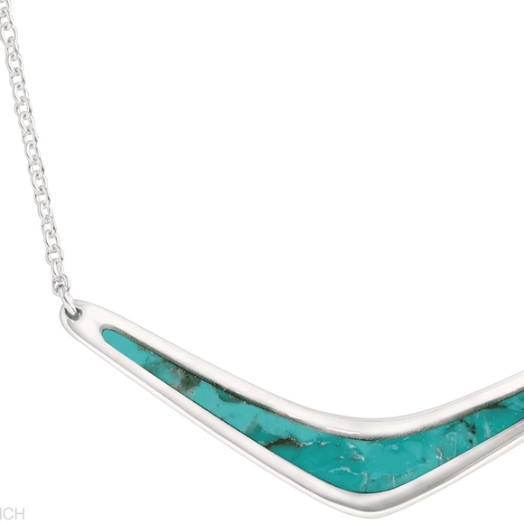 Silpada Sterling Silver & Turquoise Boomerang  Necklace - Picture 3 of 15